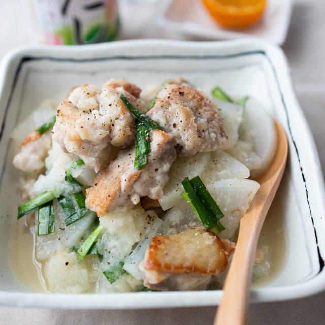 【レシピ】レモンでさっぱり！大根と鶏肉のおろし煮（京風割烹白だし使用♡）