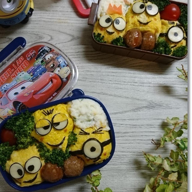 【ミニオンズ弁当】高齢母ちゃん頑張った！力作弁当(笑)と家族でお花見ピクニック💕