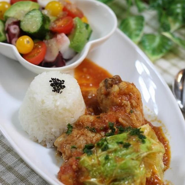 時短！　圧力鍋で骨付きチキンのトマト煮込み♪