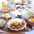 うま塩唐揚げの晩ご飯♩桜の菜飯のレシピ