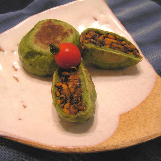 アラメの味噌炒めＤＥ信州抹茶お焼き