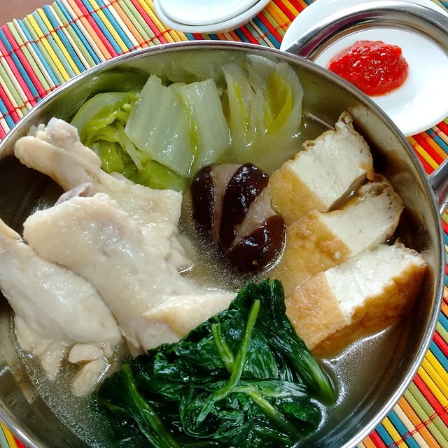 鶏と厚揚げの中華鍋