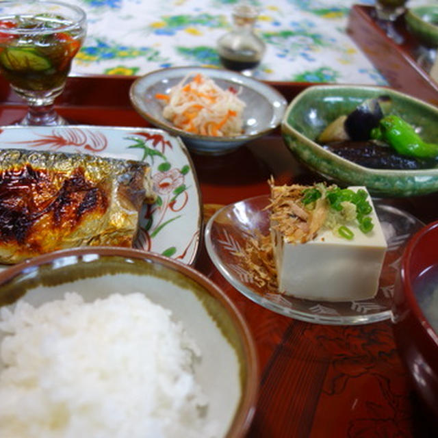 帰国の翌日は和定食
