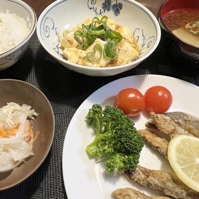 源吉兆庵のお饅頭～＆ししゃもの唐揚げ