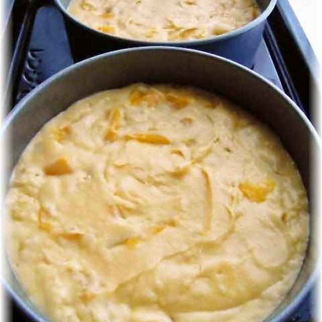 黄色桃のケーキ　レシピ