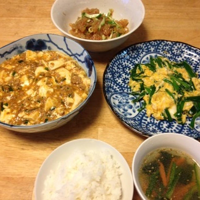 昨夜は麻婆豆腐など～