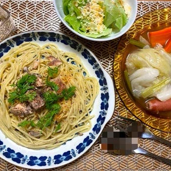 プール開き！＆サバ缶ペペロンチーノ