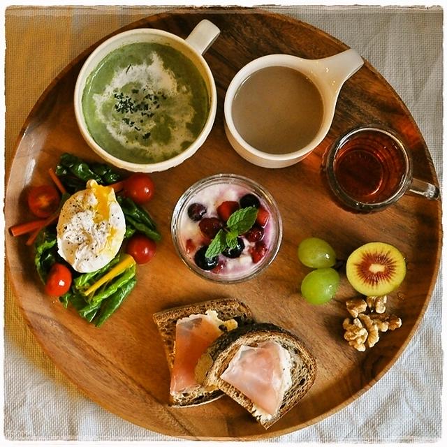 キンピラの肉巻き弁当（わっぱ）とワンプレート朝ご飯～玄米パントースト＆生ハムクリチー～