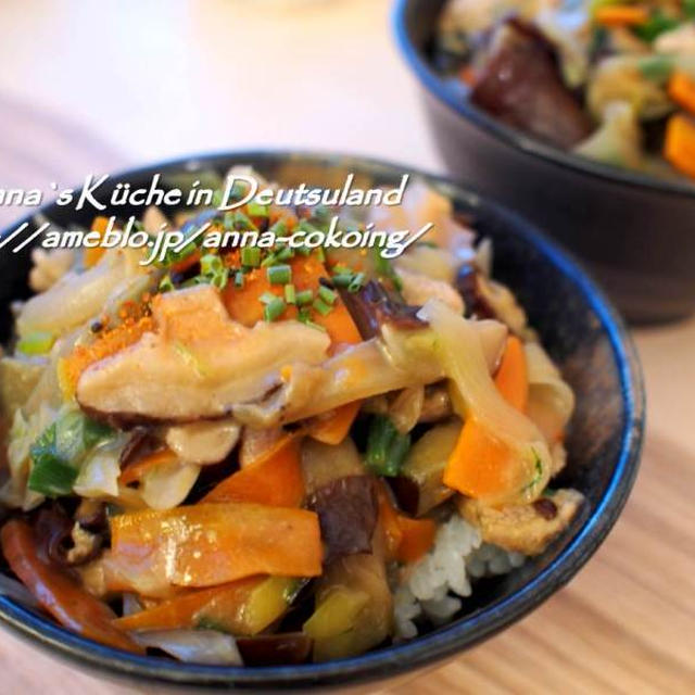 【主食】冷蔵庫整理で栄養満点☆野菜ときのこの中華丼