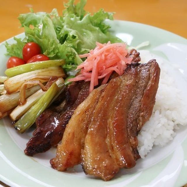豚バラの照り焼き丼～