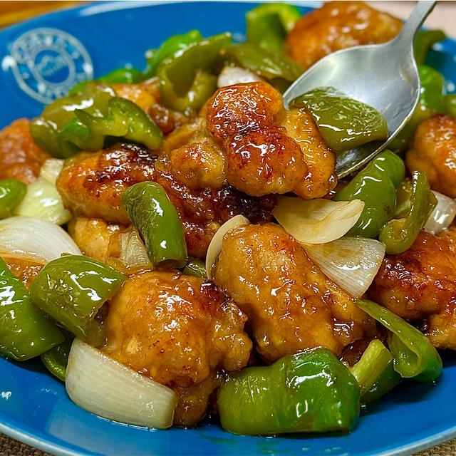 【レシピ】さっぱりがっつり♬鶏肉とピーマンの中華風甘酢炒め♬