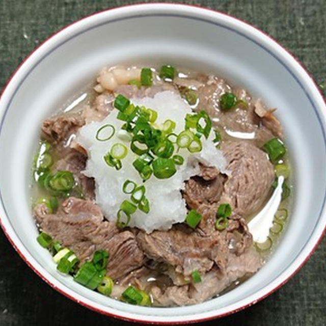 牛すじ肉の白だし煮のおろしぽん酢掛け