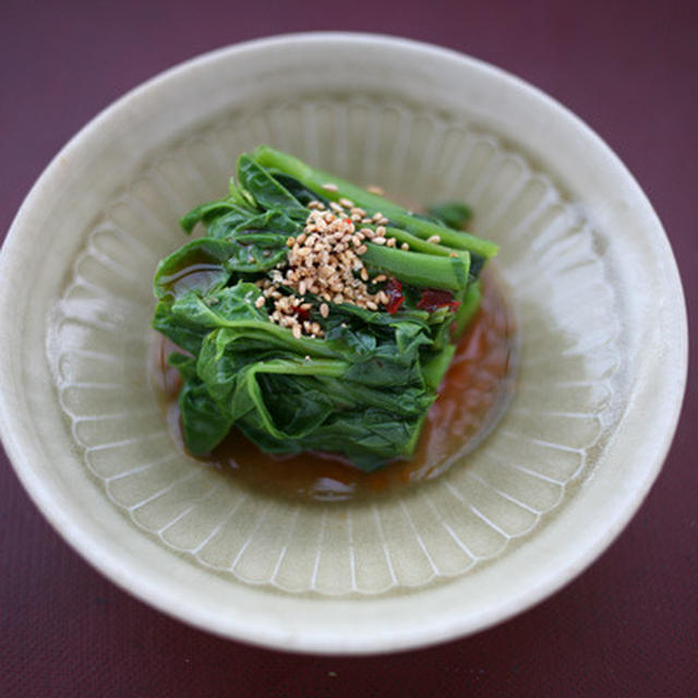 つるむらさきの中華風お浸し