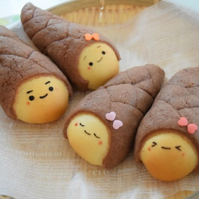 ニョキニョキ♪たけのこ親子のメロンパン♡
