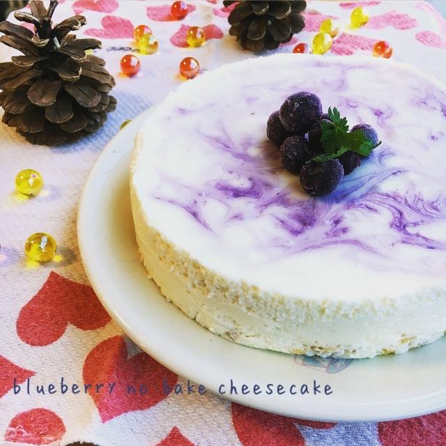 ミキサーで簡単！フルグラボトム♡ブルーベリーレアチーズケーキ