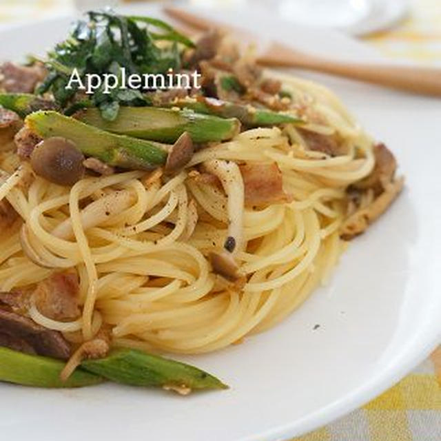 父の日ランチ～ビールがすすむ牛肉とアスパラの和風パスタガーリック＆ペッパー風味