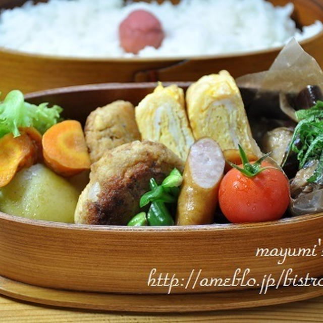 簡単！お弁当レシピ【照り焼き豆腐バーグ弁当】