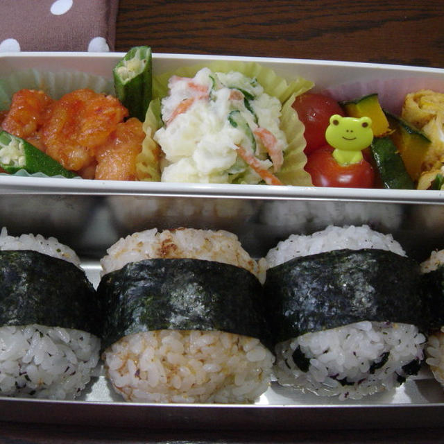エビマヨ弁当と次男がぁ～ｱﾜｱﾜ