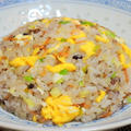 発芽16雑穀米で卵とオキアミの炒飯　桜のライトアップ～☆
