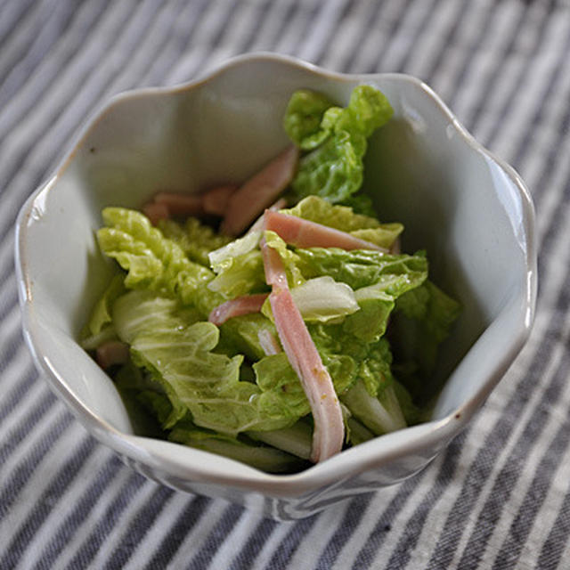 白菜とハムのゆず胡椒和え