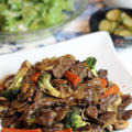 牛肉と残り野菜の中華風炒め、たまごっち