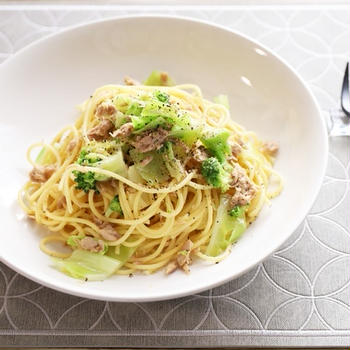 ツナ缶で簡単！野菜も摂れちゃうパスタ（簡単・時短・節約）