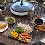 バルコニーでBBQ。ラムと牛とお野菜で。
