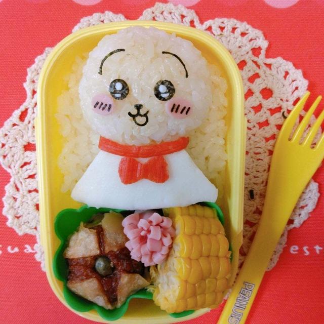 うさぎちゃんてるてる坊主おにぎり弁当〖キャラ弁〗  #平日お昼ご飯はお弁当or外食