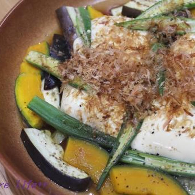 豆腐と夏野菜のヘルシーサラダ