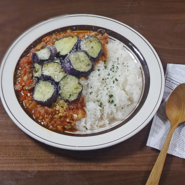 とろとろ揚げ茄子とトマトのミートライス