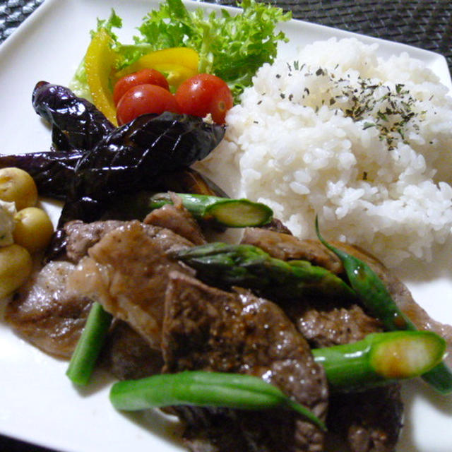 牛肉のソテーレモンソースでワンプレートの夕ご飯