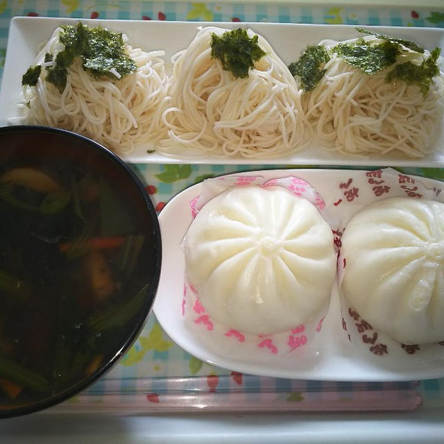 素麺をつけ麺風にしてみたよ☆(*^^*)