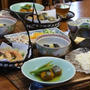 和風献立　冷やしソーメン・天ぷら・かぼちゃの含め煮・なす煮・卵豆腐