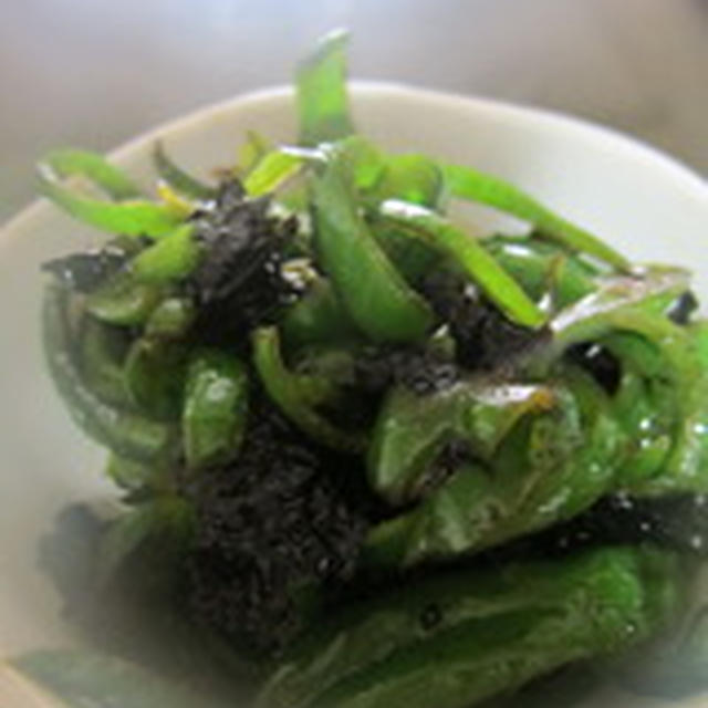 「ピーマンの磯炒め」