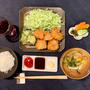 だんなさま作・チキンカツの夜ごはんと、お眠のりす子(*´ω`*)