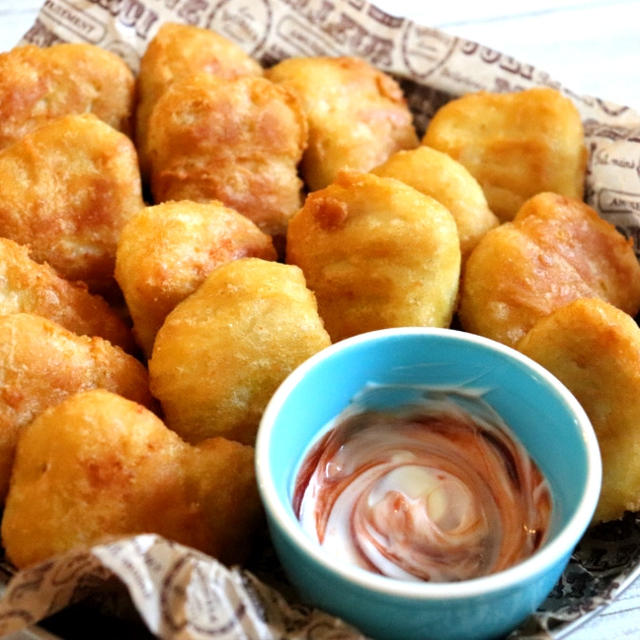 【業務スーパー】あげ焼きdeチキンナゲット＊ナポリ風ピザクラストdeもちふわピザ♪