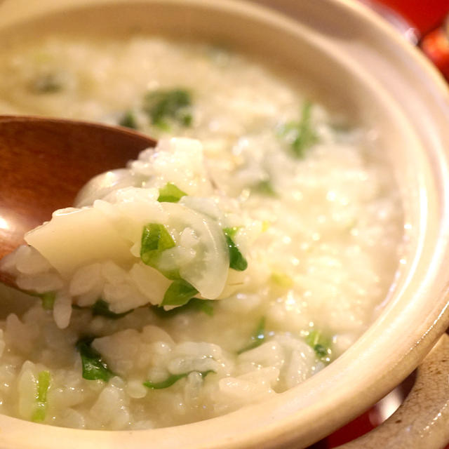 明日は七草粥◎刻んで入れて煮るだけ！簡単♡中華風七草粥