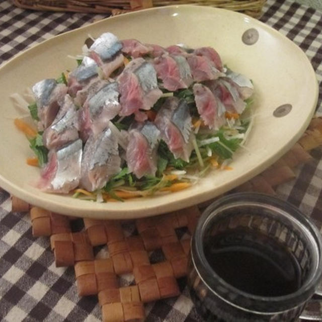 秋刀魚のサラダ・ゆずポン酢がけ