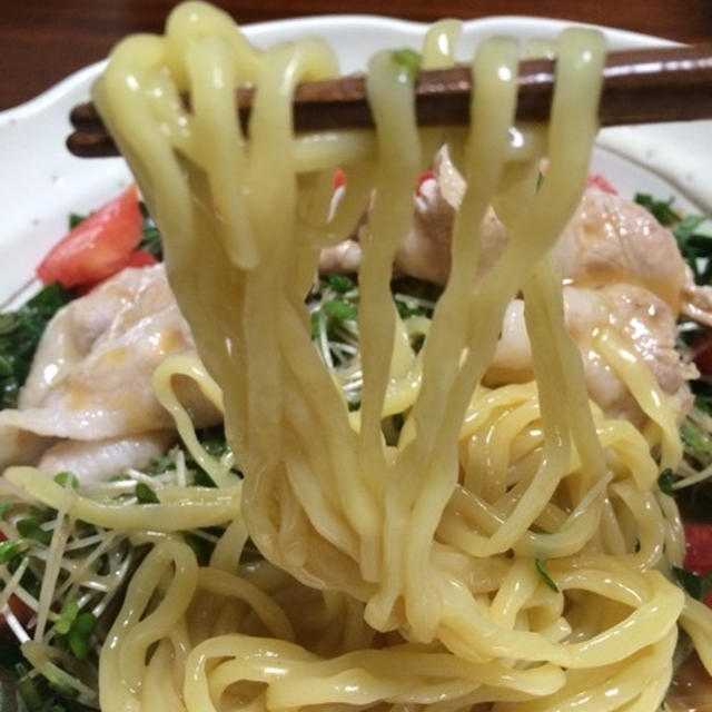 麺がうまぃ♡シマダヤ「もみ打ち」生冷し中華