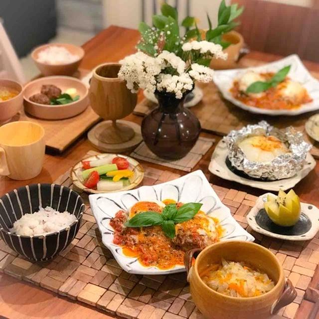【献立】マルゲリータみたいなハンバーグで夜ごはんと副菜レシピ