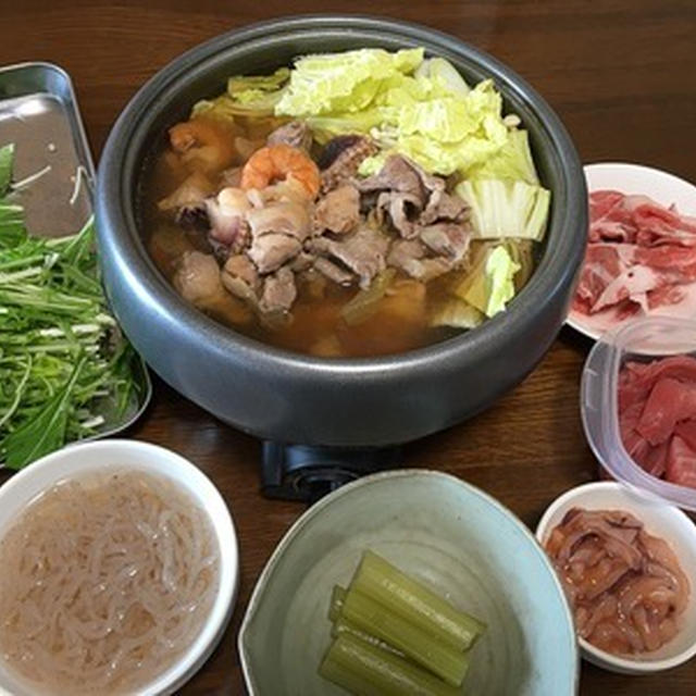 昨日の残りでもっぺん寄せ鍋