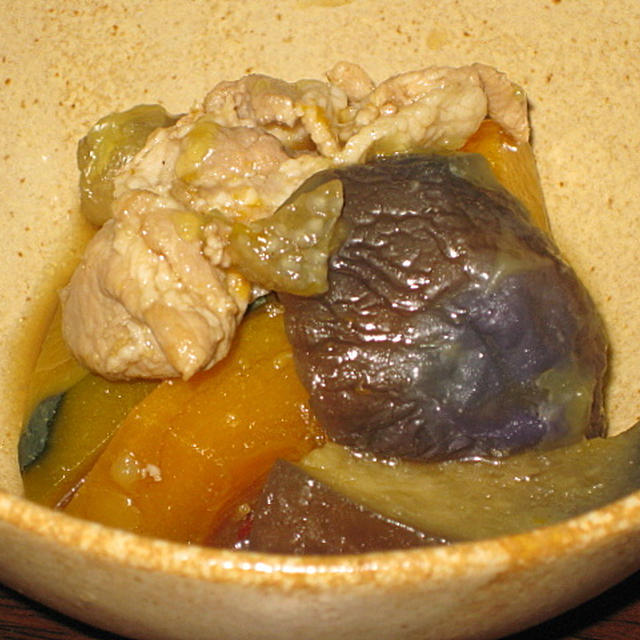 かぼちゃと茄子の煮もの