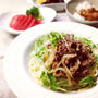 【 もやしと挽肉の辛味噌あんかけ冷やし中華 】