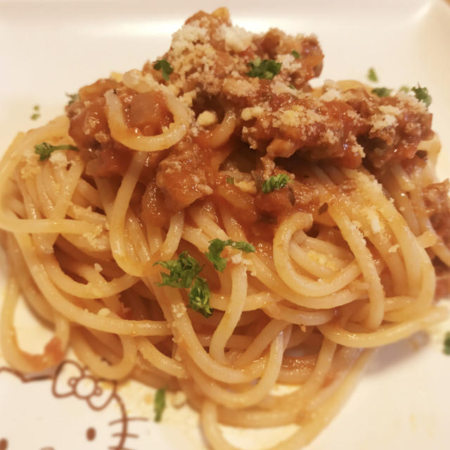 パスタソース(トマト&バジル)のスパゲティー二