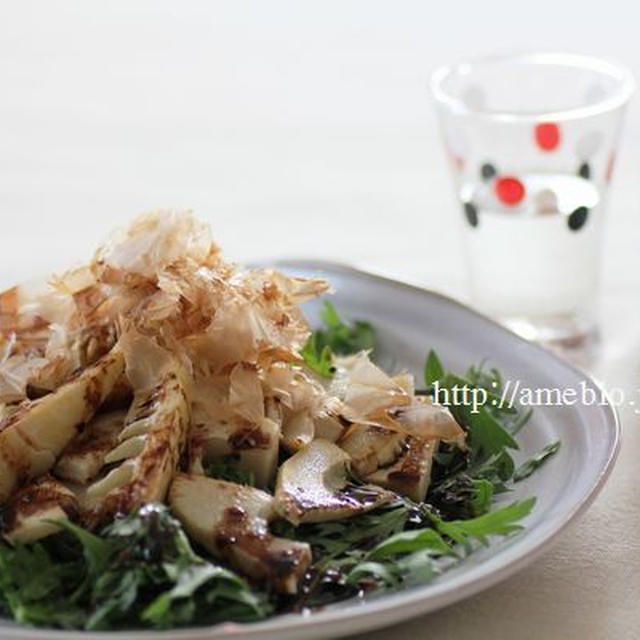 焼き筍と春菊のサラダ・みそバルサミコドレッシング　白鶴生貯レシピコンテスト審査会