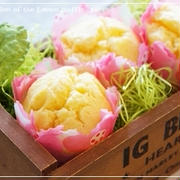 オーブンWAXペーパーで「レモンマフィン」のお花畑♪