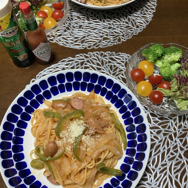 スパゲティナポリタンと頂き物