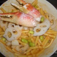 レシピブログ 旬の食材を作る早ゆでパスタレシピ②レンコンとカニ爪入りの蟹のトマトクリームパスタ