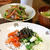 サーモンのづけ丼　と　具だくさん！厚揚げ入りきんぴら。