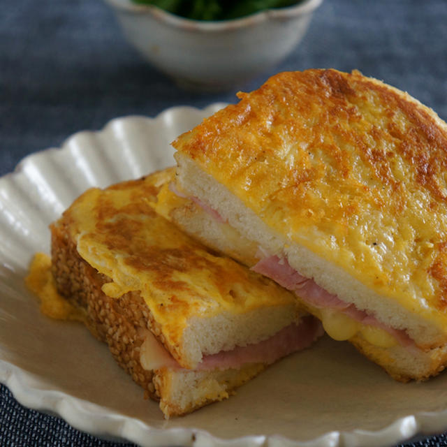 マヨで簡単♪ハム＆チーズのフレンチトースト風サンドと、楽しい連休を！